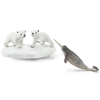 Schleich Wild Life: Polar Playground 4-Piece Animal Figurine Playset