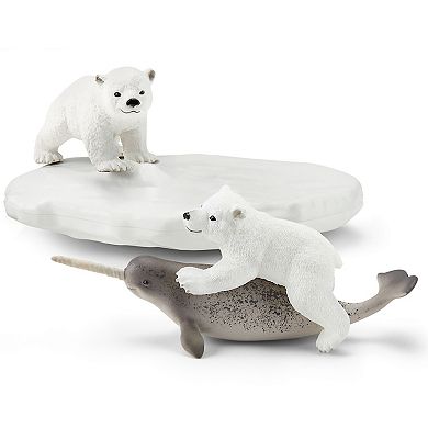 Schleich Wild Life: Polar Playground 4-Piece Animal Figurine Playset