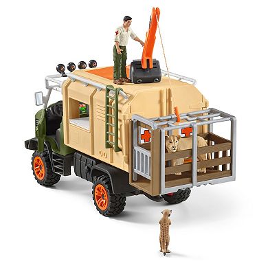 Schleich Wild Life: Animal Rescue Large Truck 10-Piece Playset