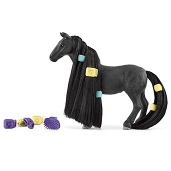 Schleich Beauty Horse: Criollo Definitivo Mare Black Horse Figurine & Hair Styling Accessories