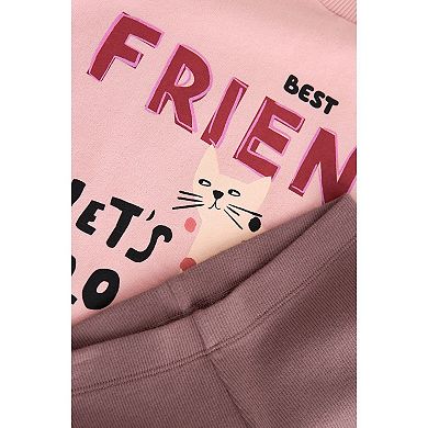 Girls 4-12 NEXT Crew Sweat Shirt & Legging Set