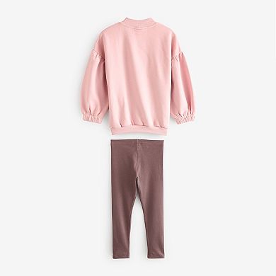 Girls 4-12 NEXT Crew Sweat Shirt & Legging Set