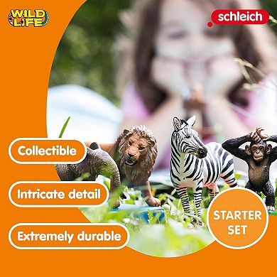 Schleich Wild Life: 4-Piece Animal Figurine Starter Set