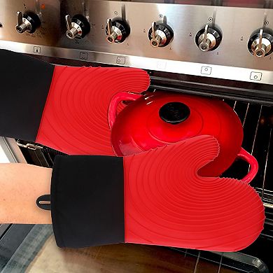 Popular Bath Silicone Twirl Oven Mitt Set