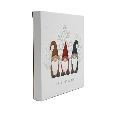 "Peace on Earth" Gnome Light-Up Mini Canvas Decor