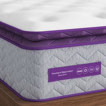 Sersper 14 in Memory Foam Hybrid Mattress Pillow Top Pocket Spring Mattress In A Box