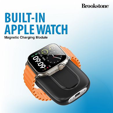 Brookstone 5000 Mah Magnetic Charging Wireless Power Bank With Stand And Iwatch Charger