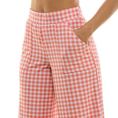 Women's Nina Leonard Gingham Coulotte Pants