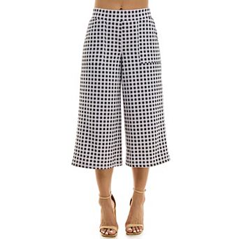 Women's Nina Leonard Gingham Coulotte Pants