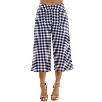 Women's Nina Leonard Gingham Coulotte Pants