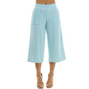 Women's Nina Leonard Gingham Coulotte Pants