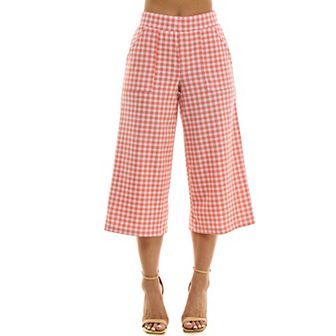 Women's Nina Leonard Gingham Coulotte Pants