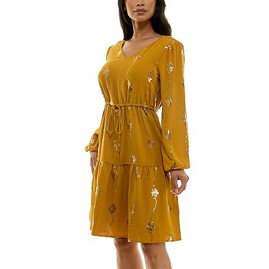 Women's Nina Leonard Balloon Sleeve Sequin Mini Dress