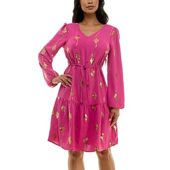 Women's Nina Leonard Balloon Sleeve Sequin Mini Dress