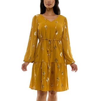 Women's Nina Leonard Balloon Sleeve Sequin Mini Dress