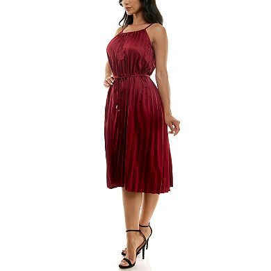 Women's Nina Leonard Pleated Midi Dress