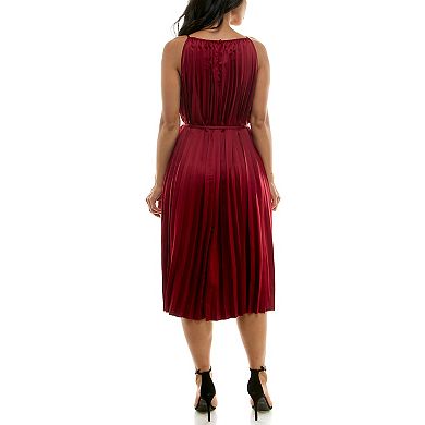 Women's Nina Leonard Pleated Midi Dress