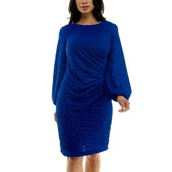 Women's Nina Leonard Puckered Knit Sheath Dress