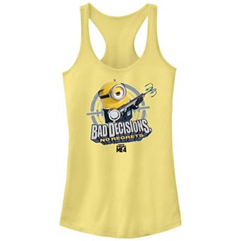 Juniors' Despicable Me 4 Minions Bad Decisions No Regrets Racerback Tank Top