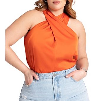 Eloquii Women's Plus Size Halter Neck Top
