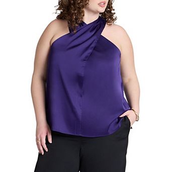Eloquii Women's Plus Size Halter Neck Top