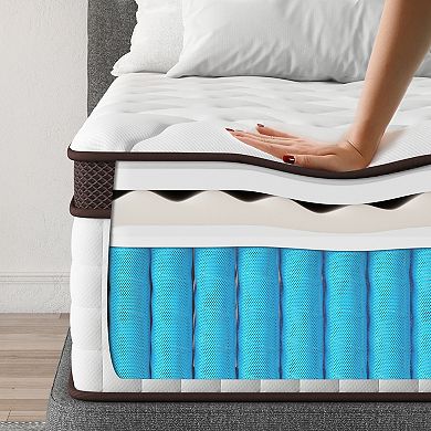 Kescas 14 In. Medium Firm Memory Foam Hybrid Mattress