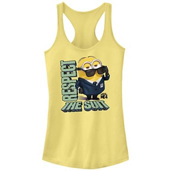 Juniors' Despicable Me 4 Minions Respect The Suit Racerback Tank Top