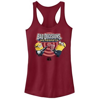 Juniors' Despicable Me 4 Minions Bad Decisions No Regrets Racerback Tank Top