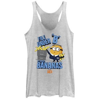 Juniors' Despicable Me 4 Minions "B" For Bananas Racerback Tank Top