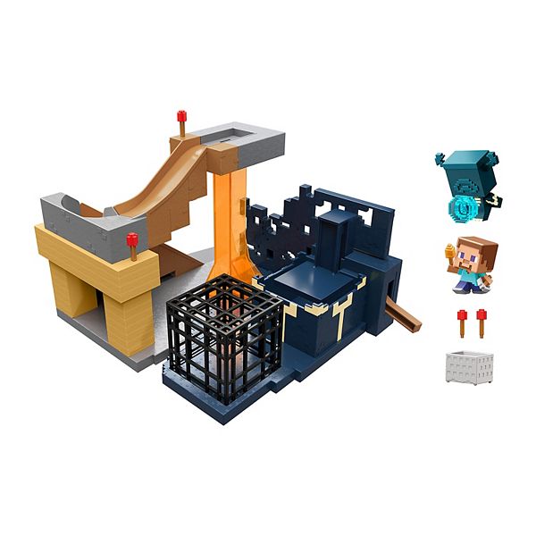 Minecraft Mini Mode Rise of the Warden Playset, 2 Minis, Steve & Warden Figures & DLC Code