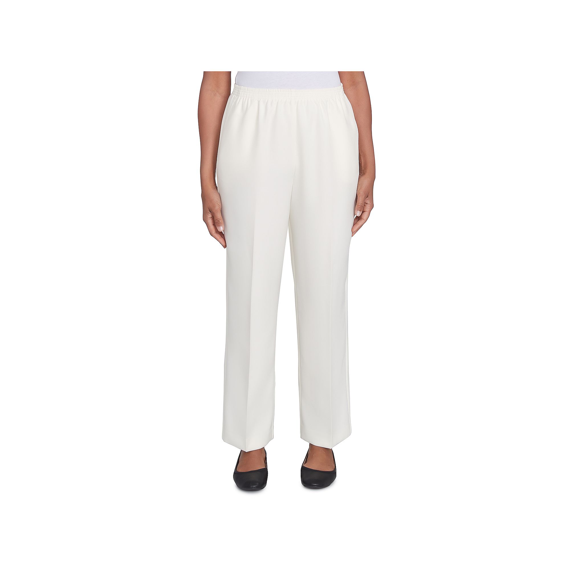 Womens Alfred Dunner Classic Full Elastic Short Mid Rise Pants, Size: 16 S