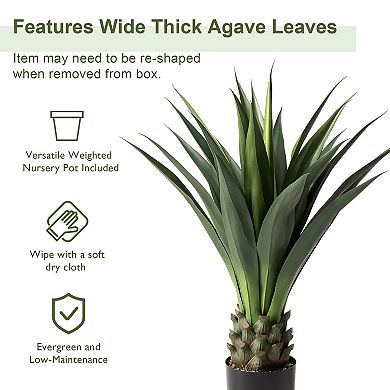 Glitzhome 3.25ft Artficial Agave Plant With Pot
