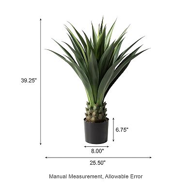 Glitzhome 3.25ft Artficial Agave Plant With Pot