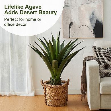 Glitzhome 3.25ft Artficial Agave Plant With Pot