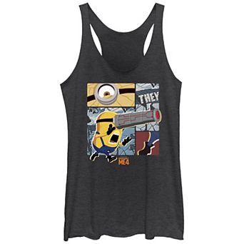 Juniors' Despicable Me 4 Minions Telescopic Eye Racerback Tank Top