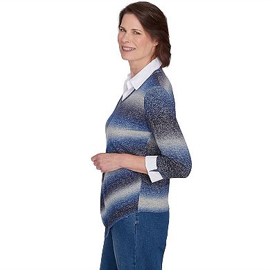 Women's Alfred Dunner Chevron Ombre Woven Sweater