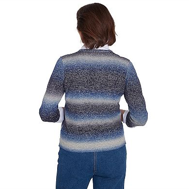 Women's Alfred Dunner Chevron Ombre Woven Sweater