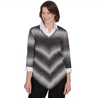 Women's Alfred Dunner Chevron Ombre Woven Sweater