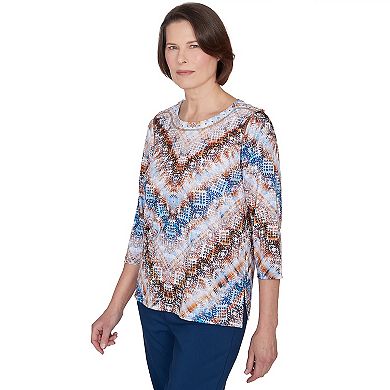 Women's Alfred Dunner Python Chevron Crewneck Top