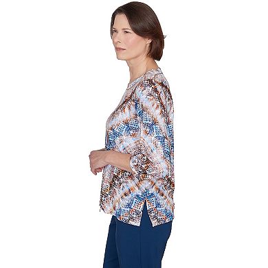 Women's Alfred Dunner Python Chevron Crewneck Top