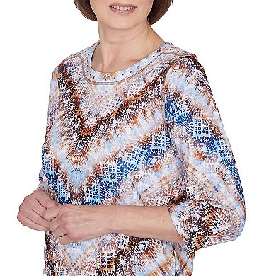 Women's Alfred Dunner Python Chevron Crewneck Top