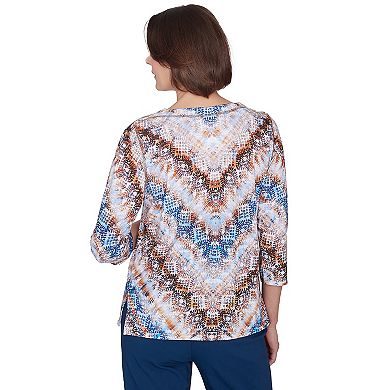 Women's Alfred Dunner Python Chevron Crewneck Top