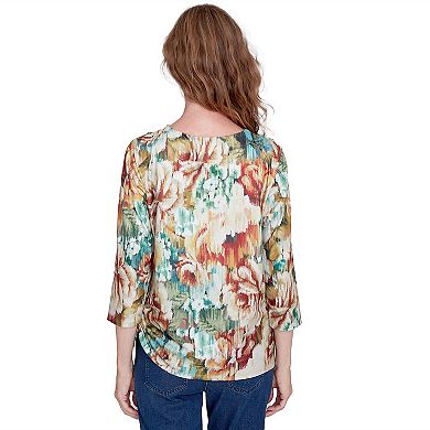 Women's Alfred Dunner Earth Floral Crewneck Top