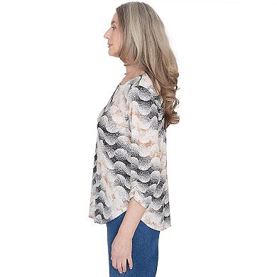 Women's Alfred Dunner Classic Stripe Dots Top