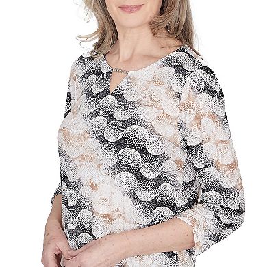 Women's Alfred Dunner Classic Stripe Dots Top