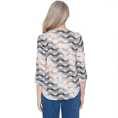 Women's Alfred Dunner Classic Stripe Dots Top