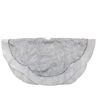 Northlight 48 in Floral Trimmed Christmas Tree Skirt