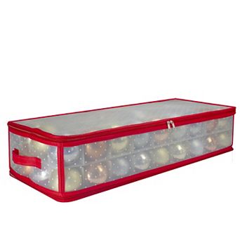 Northlight 29" Transparent Zip Up 80-Ornament Christmas Storage Box