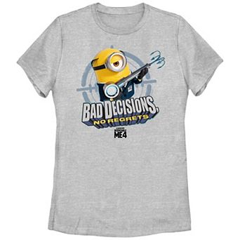 Juniors' Despicable Me 4 Minions Bad Decisions No Regrets Graphic Tee