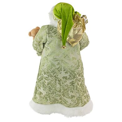 Northlight 24-in. St Patrick's Irish Santa Claus with Teddy Bear and Gift Bag Christmas Figure